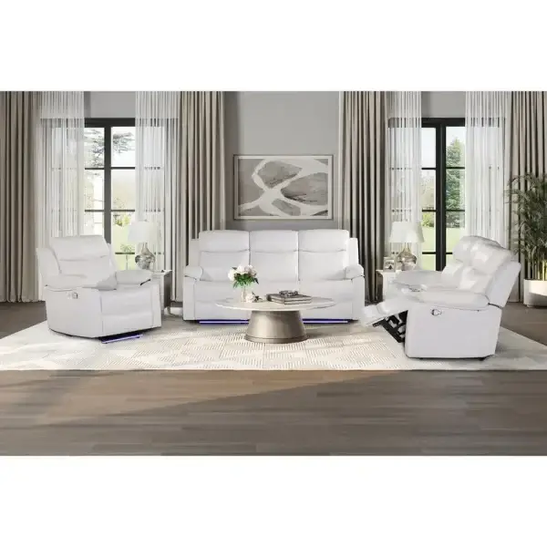 3-Piece Reclining Sofa Set with LED Lights