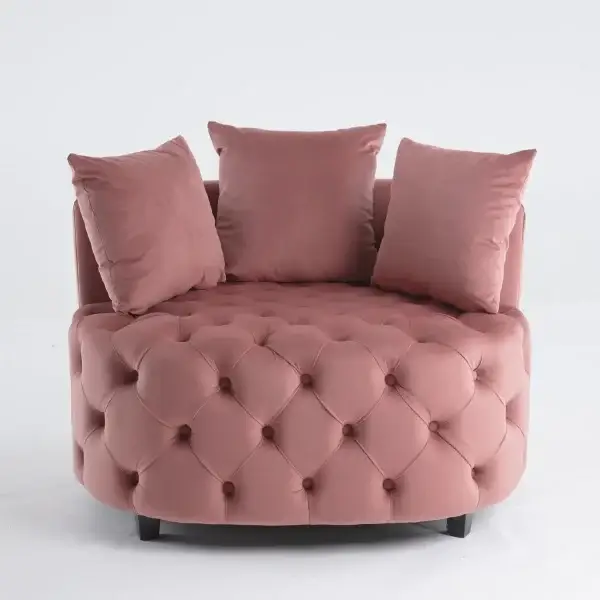 Oversized Accent Velvet Barrel Chair