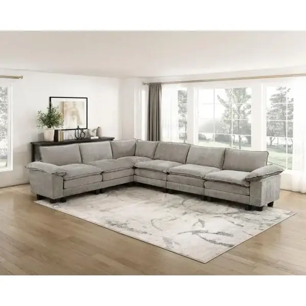 Modern 6-Piece Modular Sectional Sofa Set