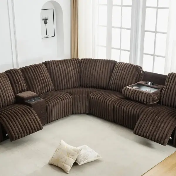 6 - Reclining Living Room Sectional Sofa