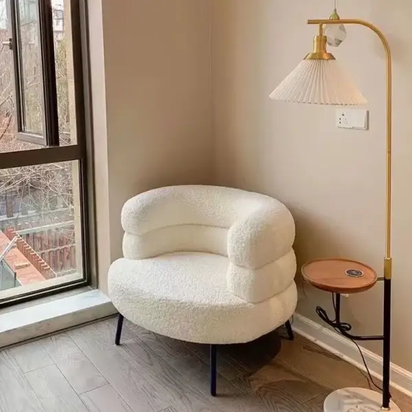 Backrest lamb wool chair